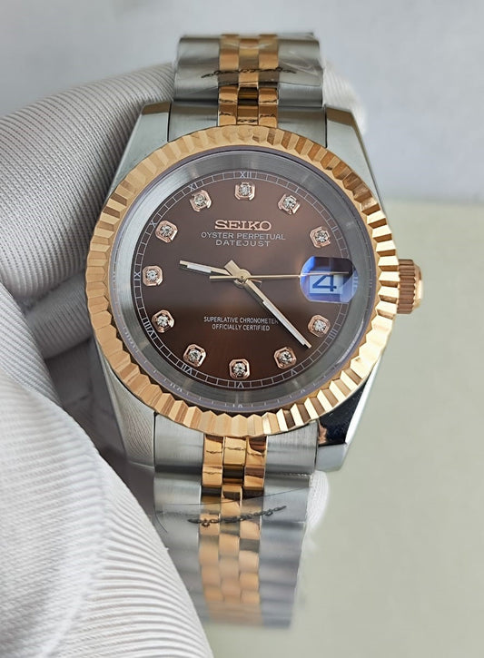 Seiko Mod NH35 Oyster Perpetual DateJust Bronze Diamond