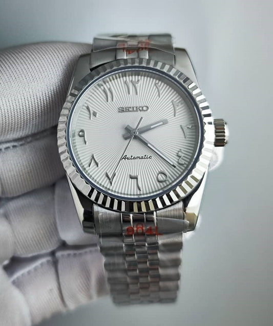 Seiko Mod arabisches Zifferblatt NH35 Weiß ohne Datum