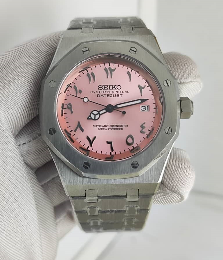 Seiko Mod Royal Oak Arabisches Zifferblatt NH35 Pink