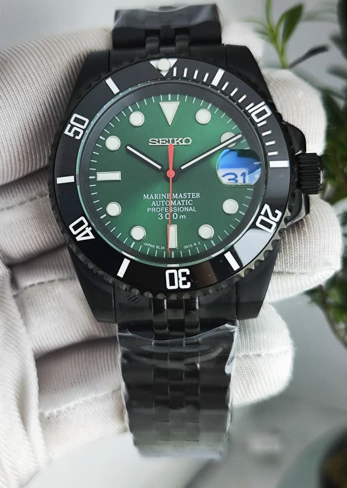 Seiko Mod Submariner NH35 Edition Black Green Dial