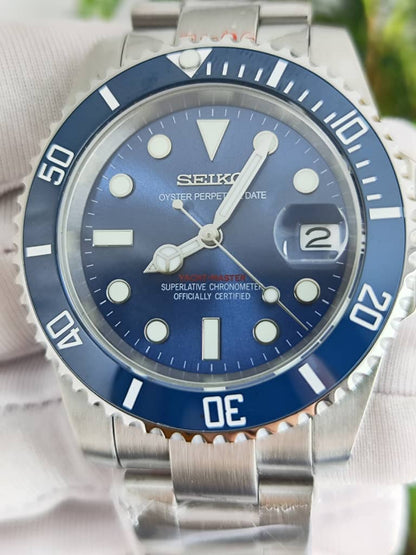 Seiko Mod Submariner NH35 Oyster Perpetual Sea Blue