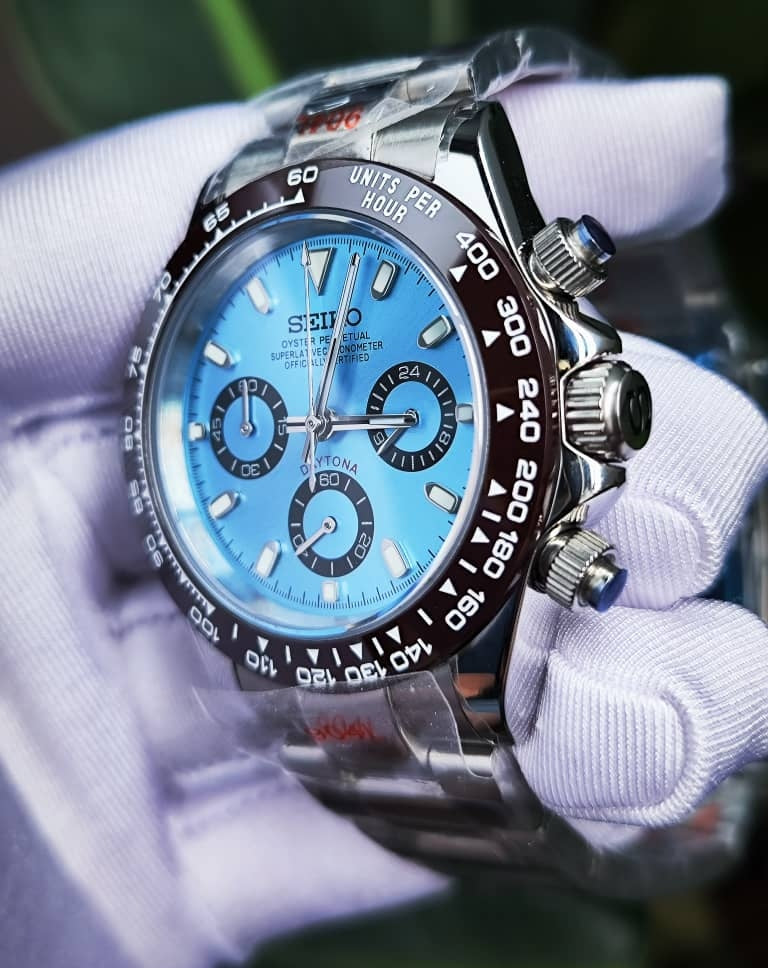 Seiko Mod Daytona VK63 Eisblau