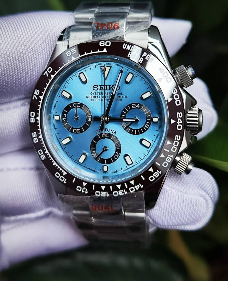 Seiko Mod Daytona VK63 Eisblau