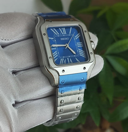 Seiko Mod Santos Silber NH35