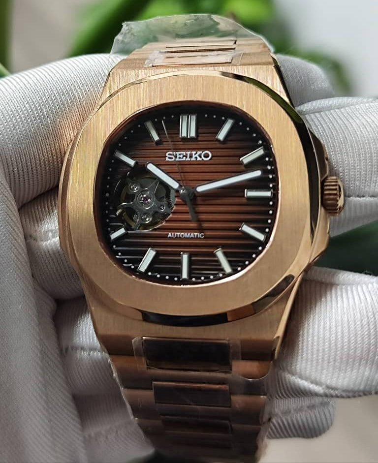 Seiko Mod Nautilus Chocolat NH38 OpenHeart