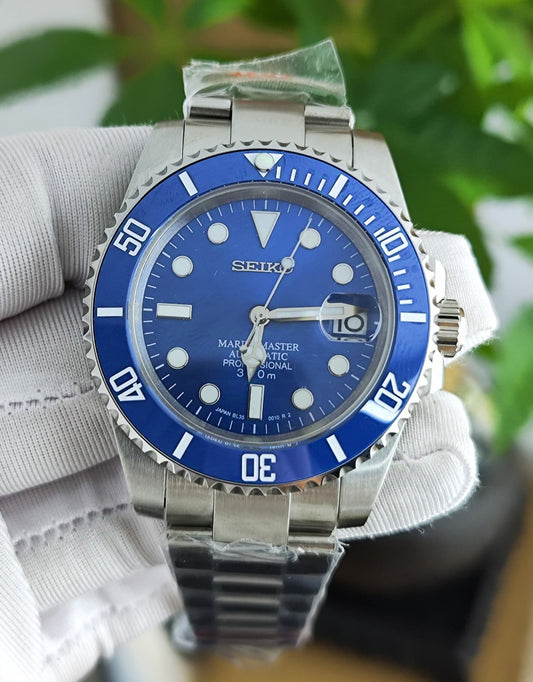 Seiko Mod Submariner Blue NH35 Bracelet Oyster