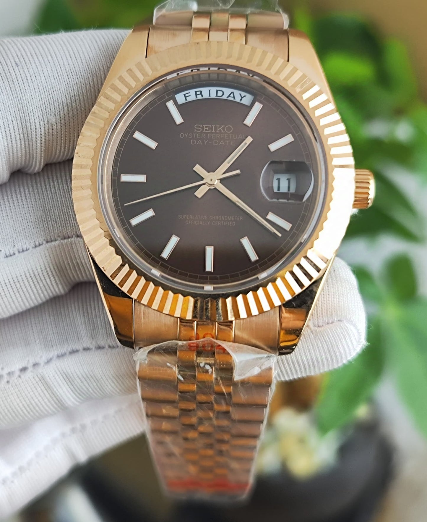 Seiko Mod DayDate Chocolate