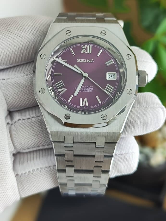 Seiko Mod Royal Oak Purple NH35 Verre Bombé